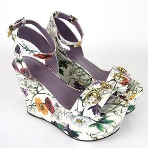 Gucci Floral Platform Wedges Size 39